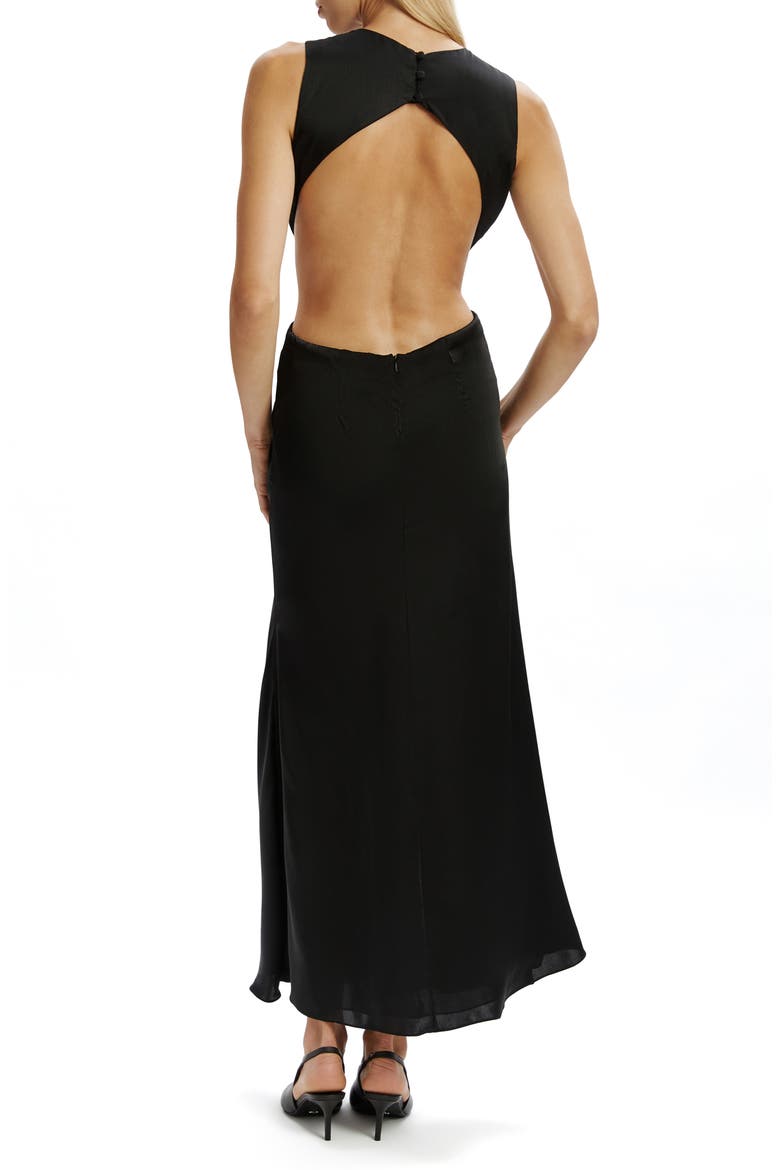 Esfira Twist Front Cutout Maxi Dress, Alternate, color, BLACK