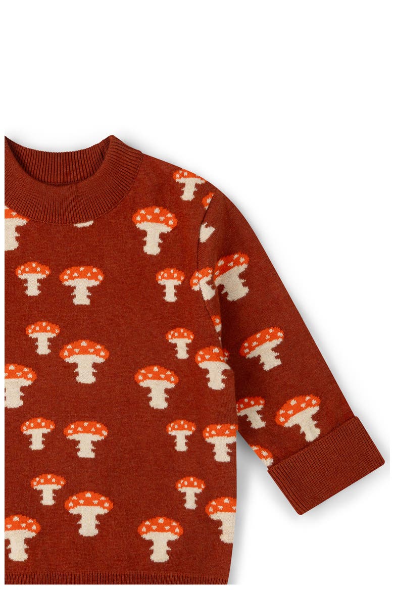 Kids' Mushroom Cotton Sweater, Alternate, color, ORANGE