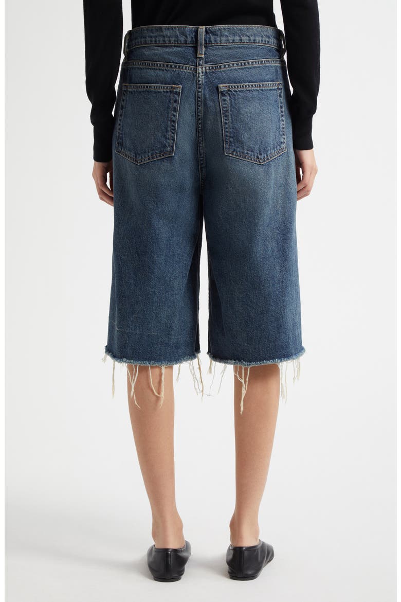 Alona Frayed Denim Bermuda Shorts, Alternate, color, SIMON WASH