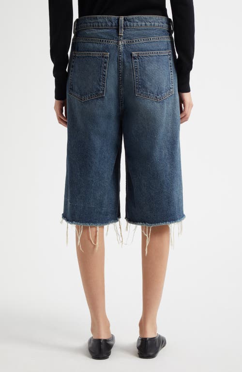 Nili Lotan Alona Frayed Denim Bermuda Shorts In Simon Wash