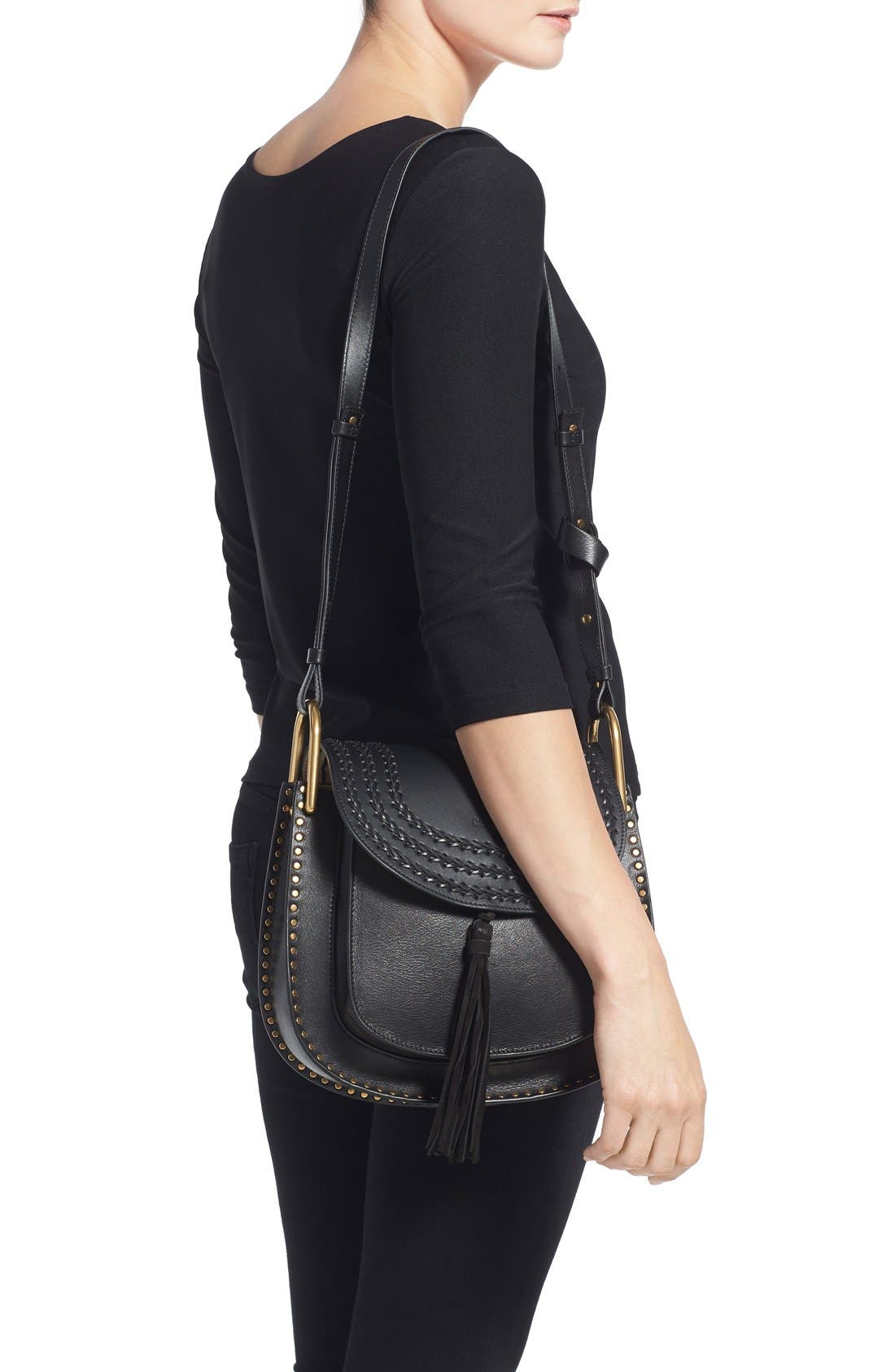 Chloé 'Medium Hudson' Tassel Leather Shoulder Bag, Alternate, color, 