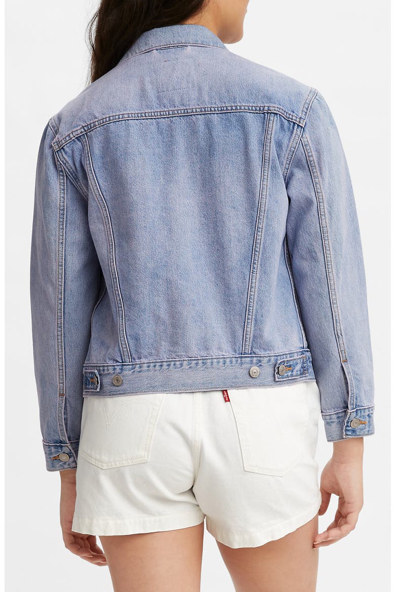 Levi's® Ex-Boyfriend Denim Trucker Jacket, Alternate, color, ACROSS THE SKY TRUCKER