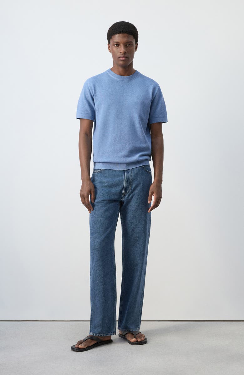 MANGO Relaxed Straight Leg Jeans, Alternate, color, Dark Blue