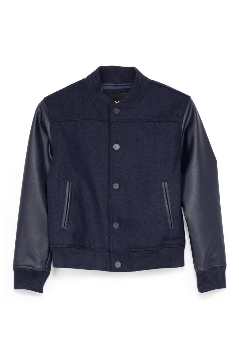 Kids' Varsity Bomber Jacket, Main, color, NAVY/ NAVY