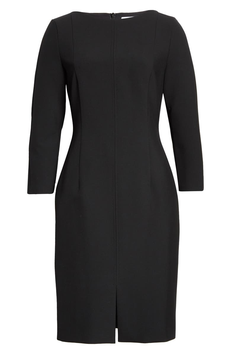 BOSS Doteta Front Slit Sheath Dress, Alternate, color, 