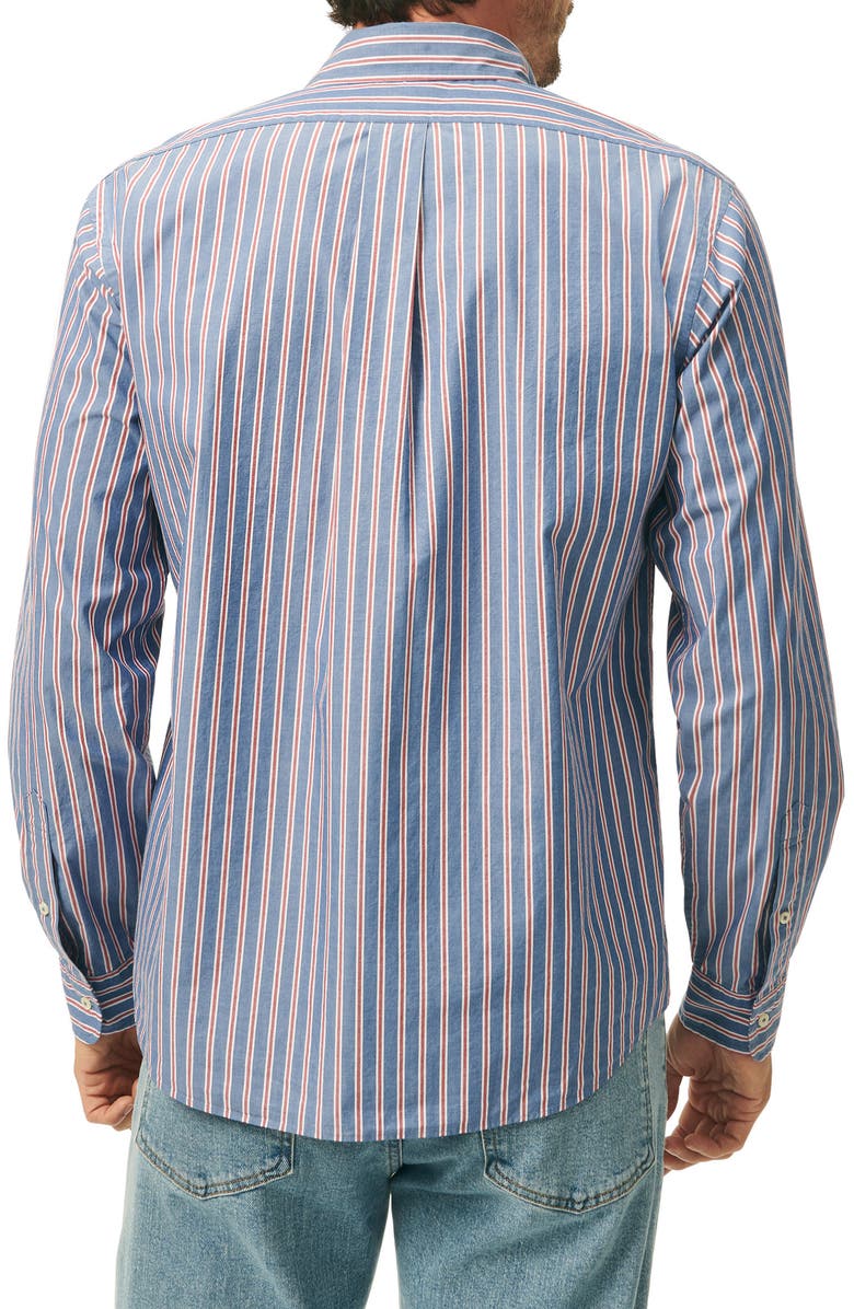 Brooks Brothers Friday Stripe Cotton Poplin Button-Down Shirt, Alternate, color, 