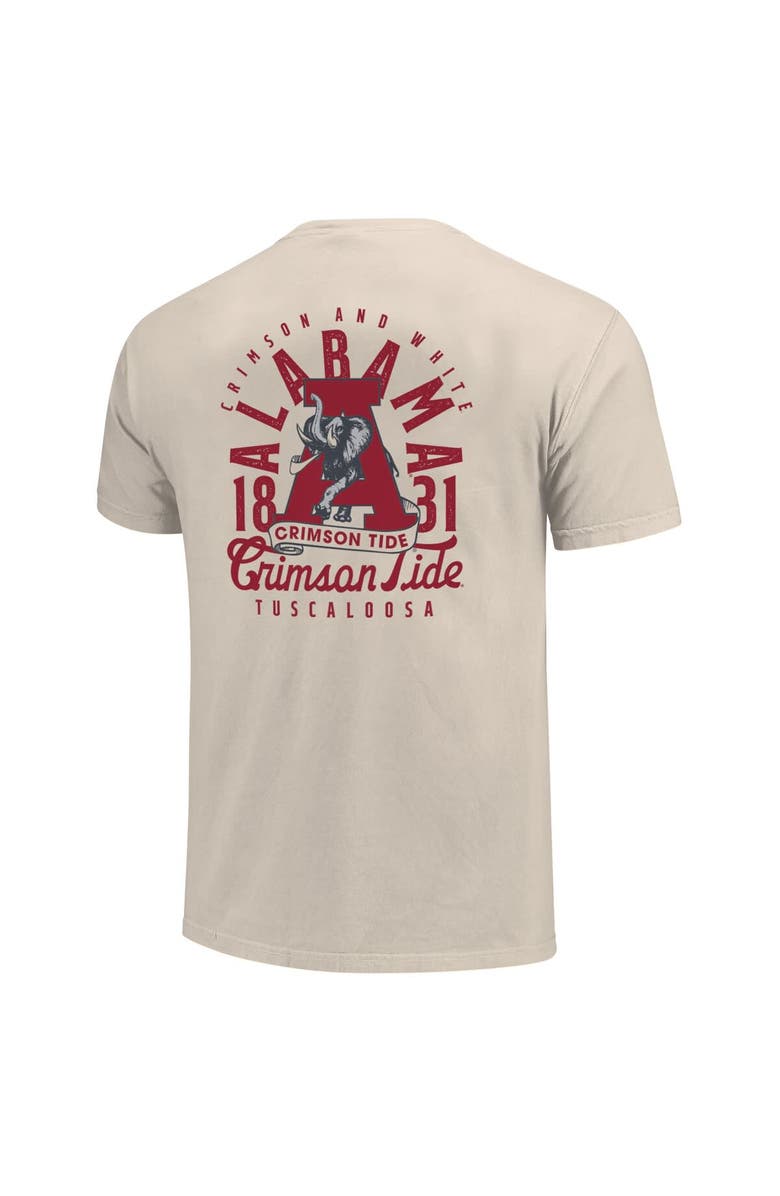 IMAGE ONE Men's Cream Alabama Crimson Tide Big & Tall Mascot Overlay Essential Pocket T-Shirt, Alternate, color, 