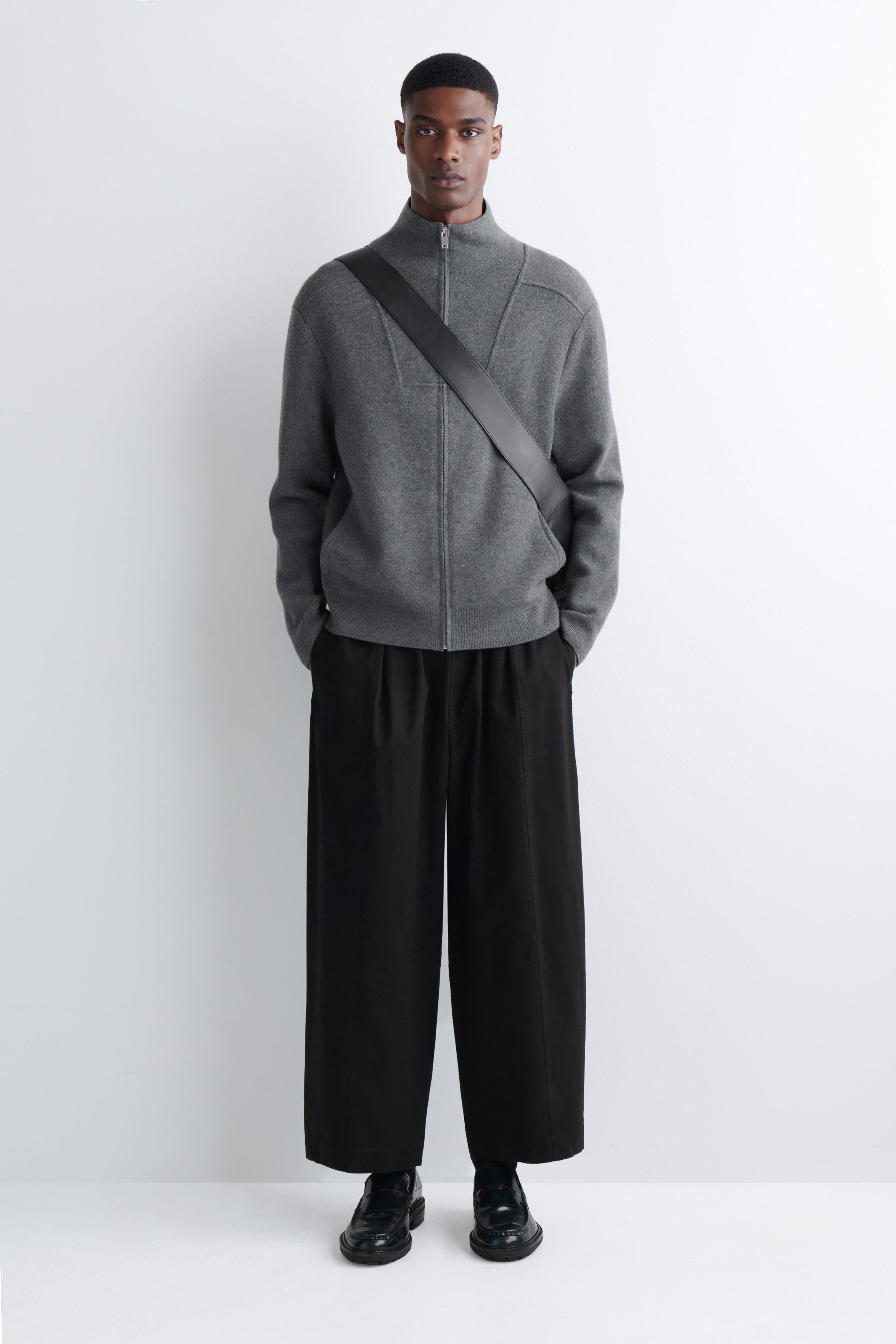 Cotton Cropped Barrel-Leg Pants - image 1