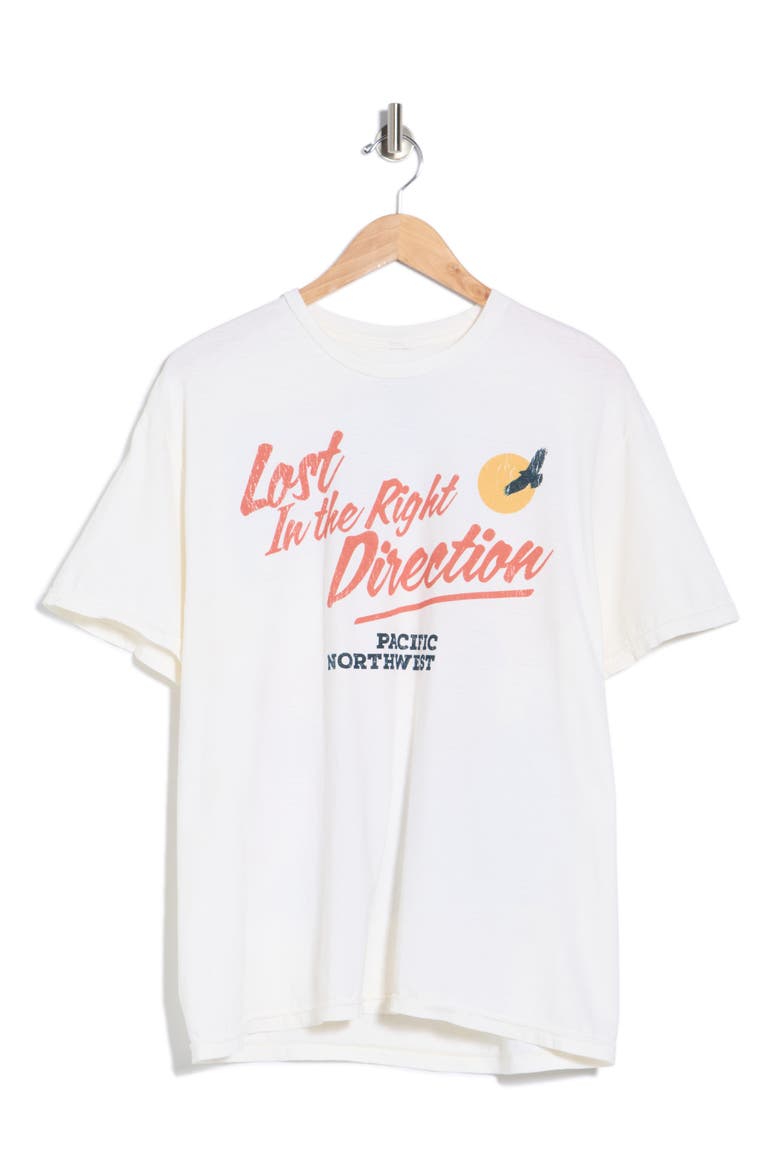 Lost in the Right Direction Cotton Graphic T-Shirt, Main, color, WHISPER WHITE