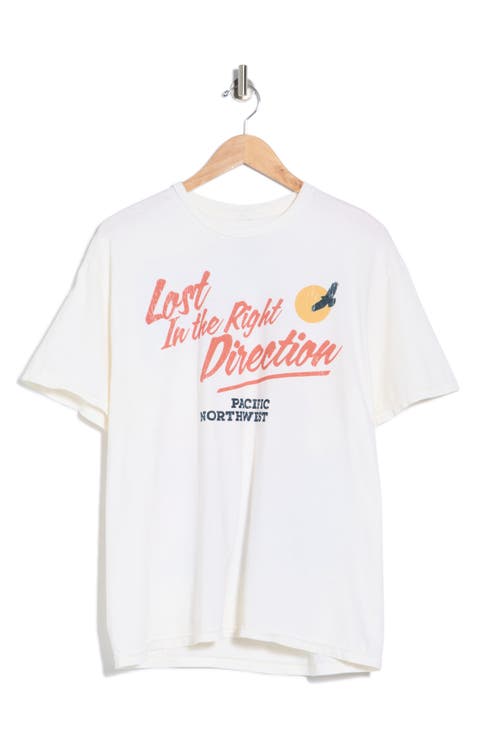 Lost in the Right Direction Cotton Graphic T-Shirt