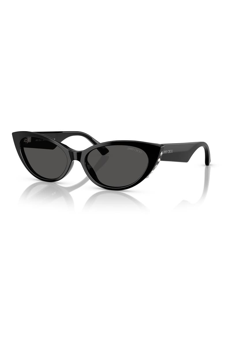 55mm Cat Eye Sunglasses, Alternate, color, BLACK