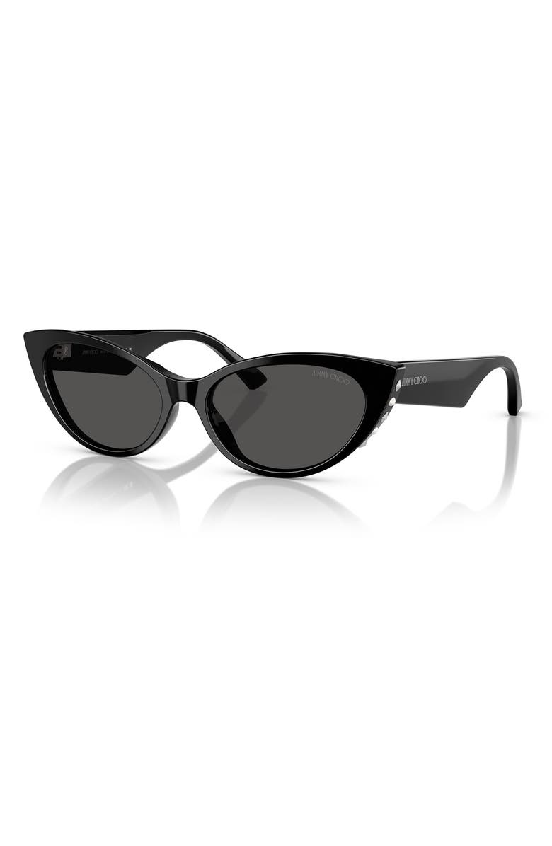 Jimmy Choo 55mm Cat Eye Sunglasses, Alternate, color, Black