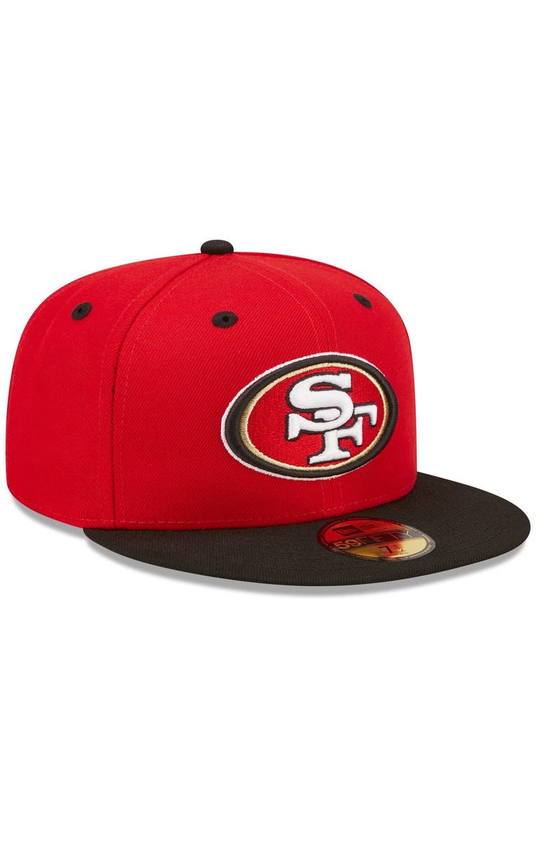New Era Men's New Era Scarlet/Black San Francisco 49ers Flipside 2Tone 59FIFTY Fitted Hat, Alternate, color, Scarlet