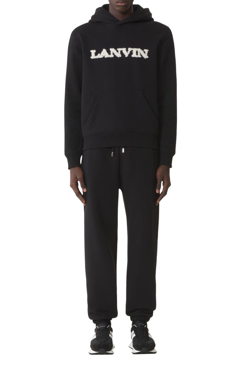 Lanvin Fleece Jogger Pants, Alternate, color, Black