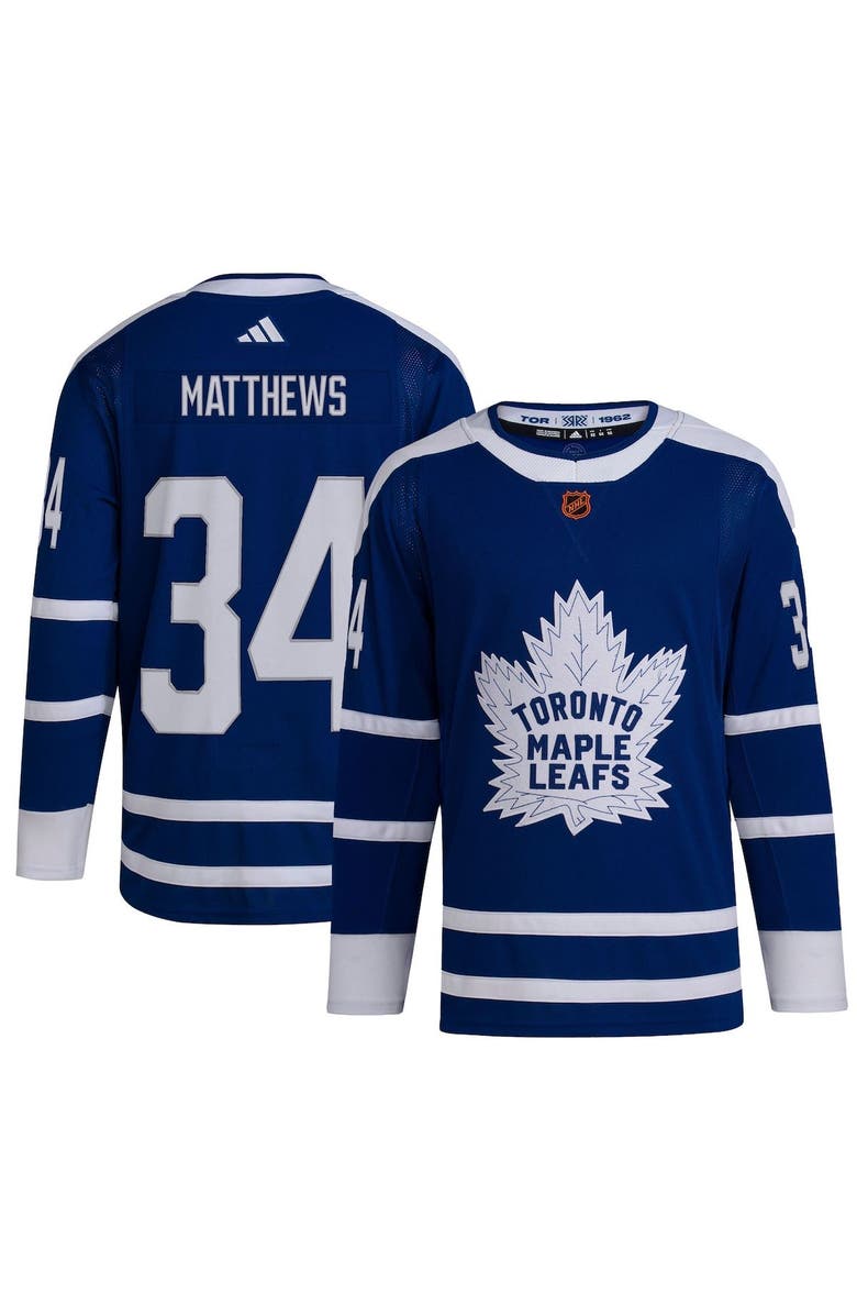 adidas Men's adidas Auston Matthews Royal Toronto Maple Leafs Reverse Retro 2.0 Authentic Player Jersey, Main, color,