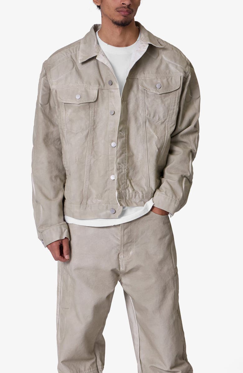 mnml Moto Trucker Jacket, Alternate, color, Off White