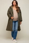 PinkBlush Quilted Long Puffer Jacket