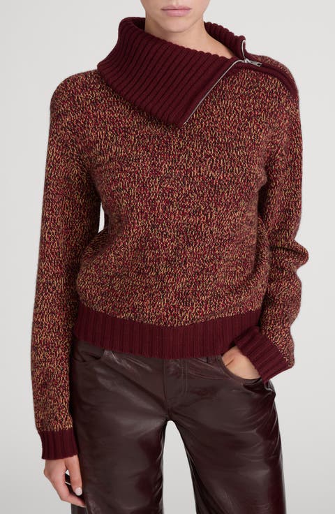 Marled Zip Sweater