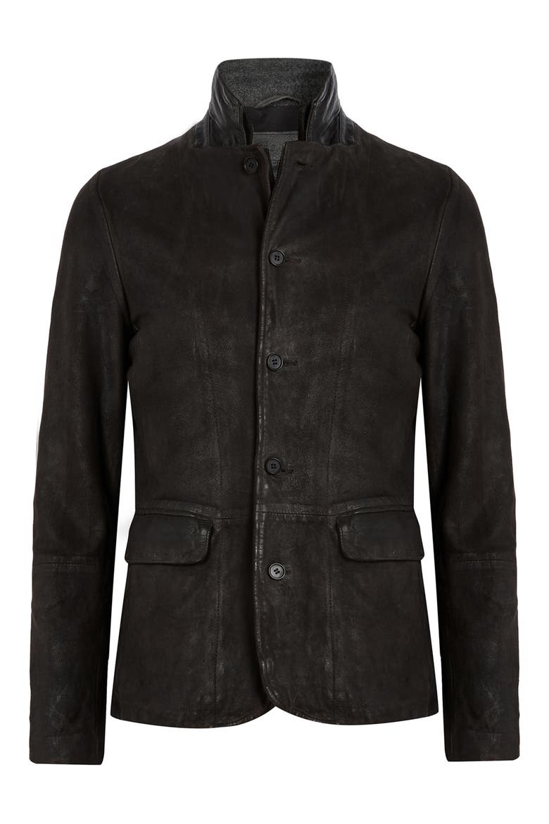 Survey Layered Leather Jacket, Alternate, color, ANTHRACITE GREY