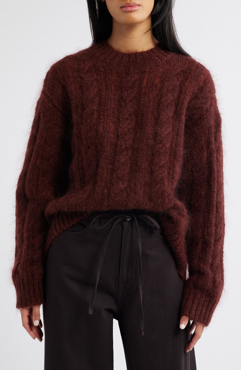 COS Cable Knit Mohair Blend Sweater, Main, color,