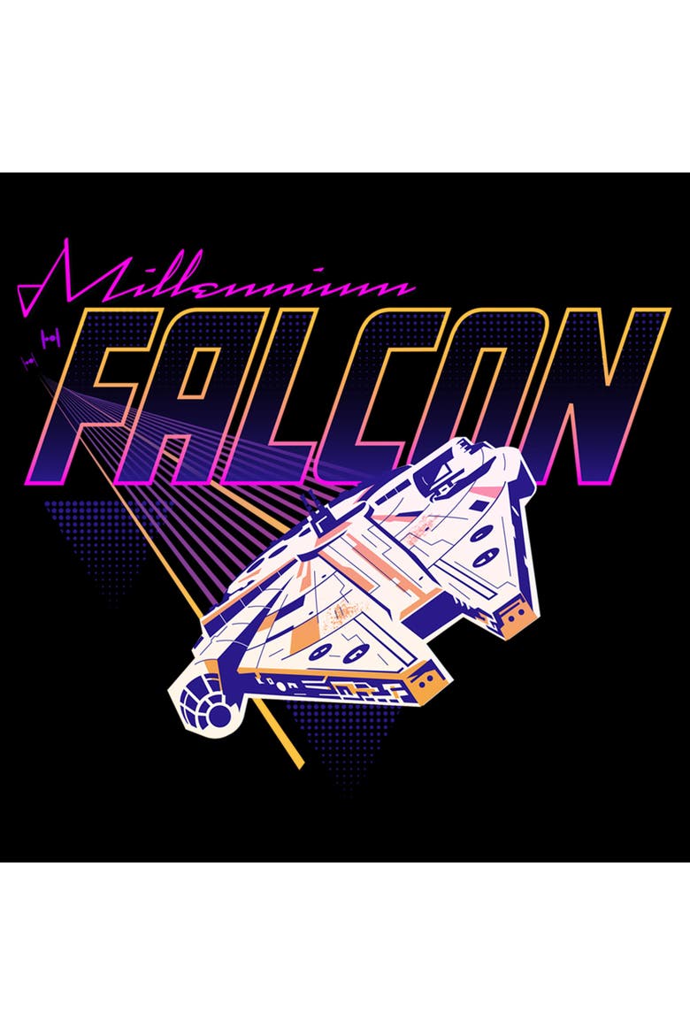 Men's Retro Millennium Falcon Race Short Sleeve Graphic T-Shirt, Alternate, color, Black