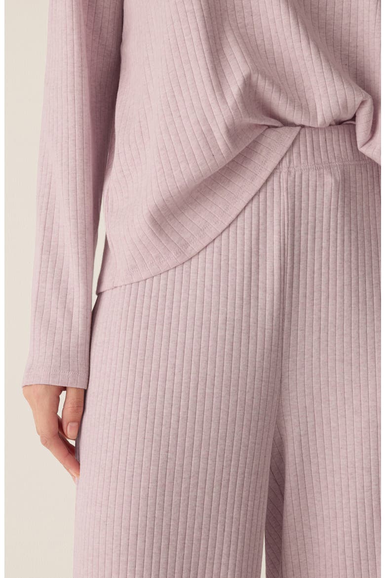 Straight Ankle Ribbed Organic Cotton Pants, Alternate, color, PEARLESCENT