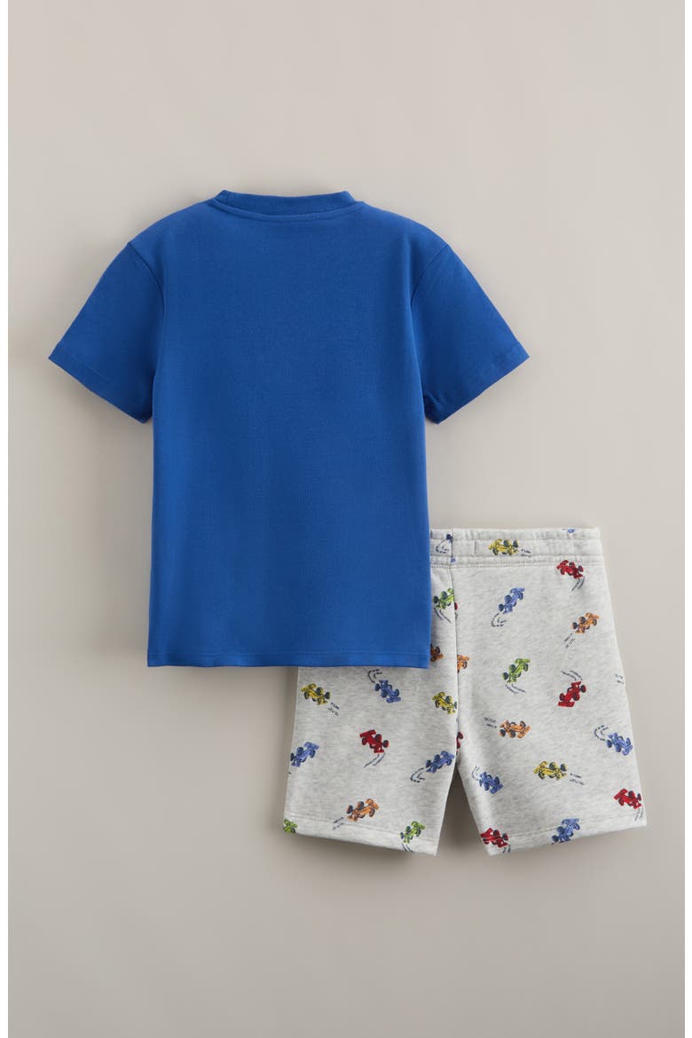 Kids' Graphic T-Shirt & Shorts Set, Alternate, color, BLUE FAST LANE- GREY RACE CARS