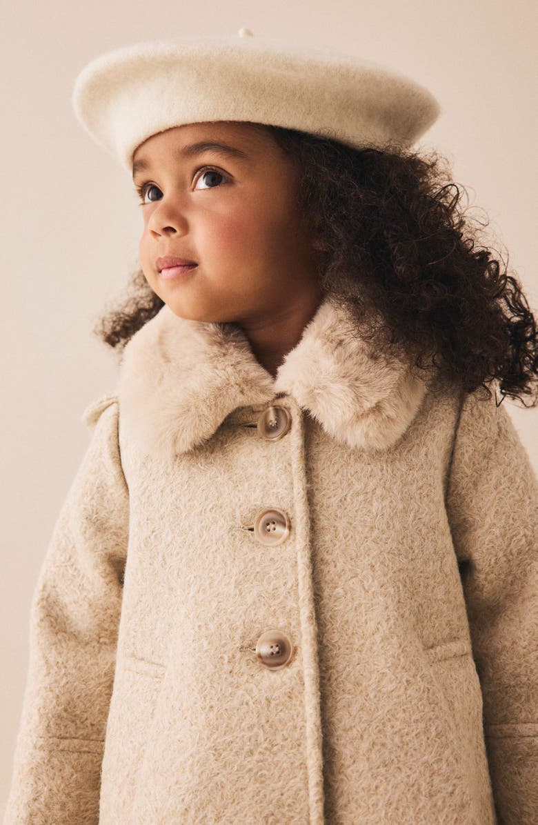 NEXT Kids' Faux Fur Collar Coat, Alternate, color, 