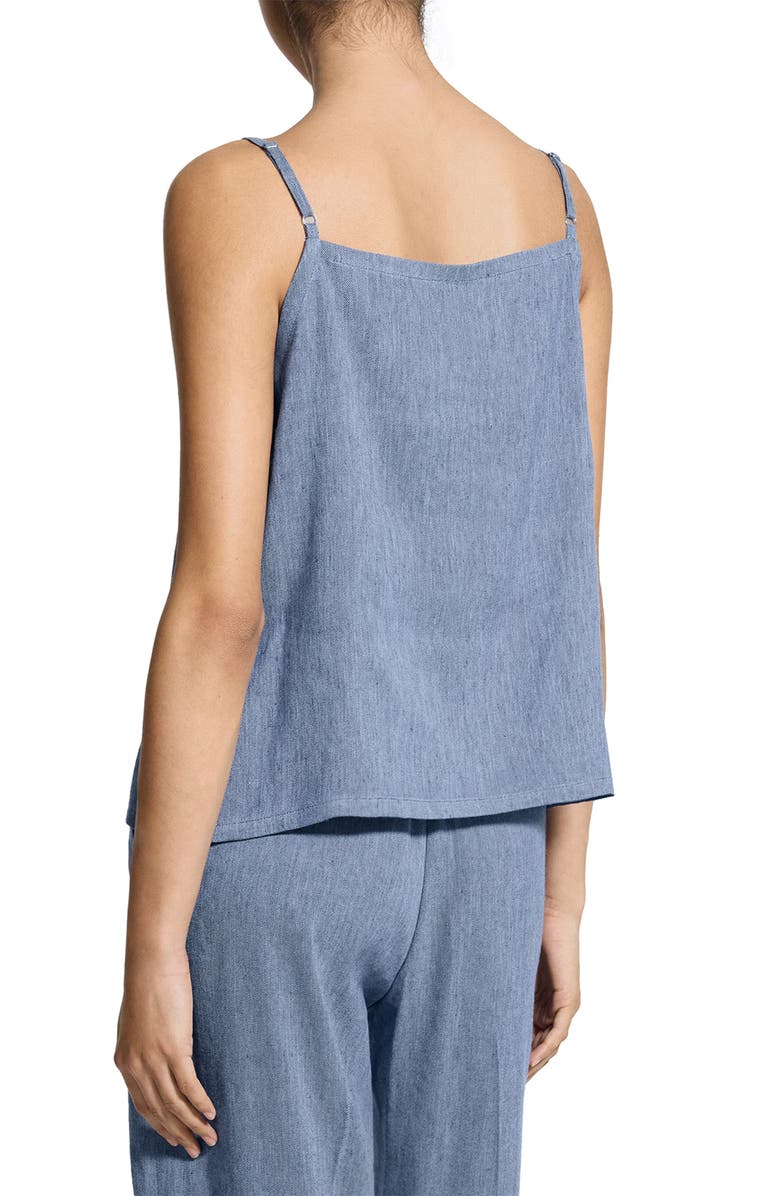 Theory Apron Front Linen Blend Twill Camisole, Alternate, color, Light Denim