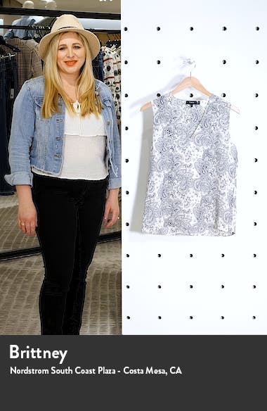 Theory V-Neck Paisley Silk Shell (Women) | Nordstromrack
