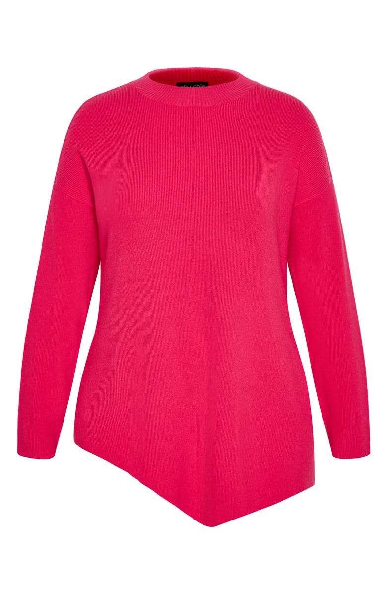 City Chic Bonnie Asymmetric Sweater, Alternate, color, Pink