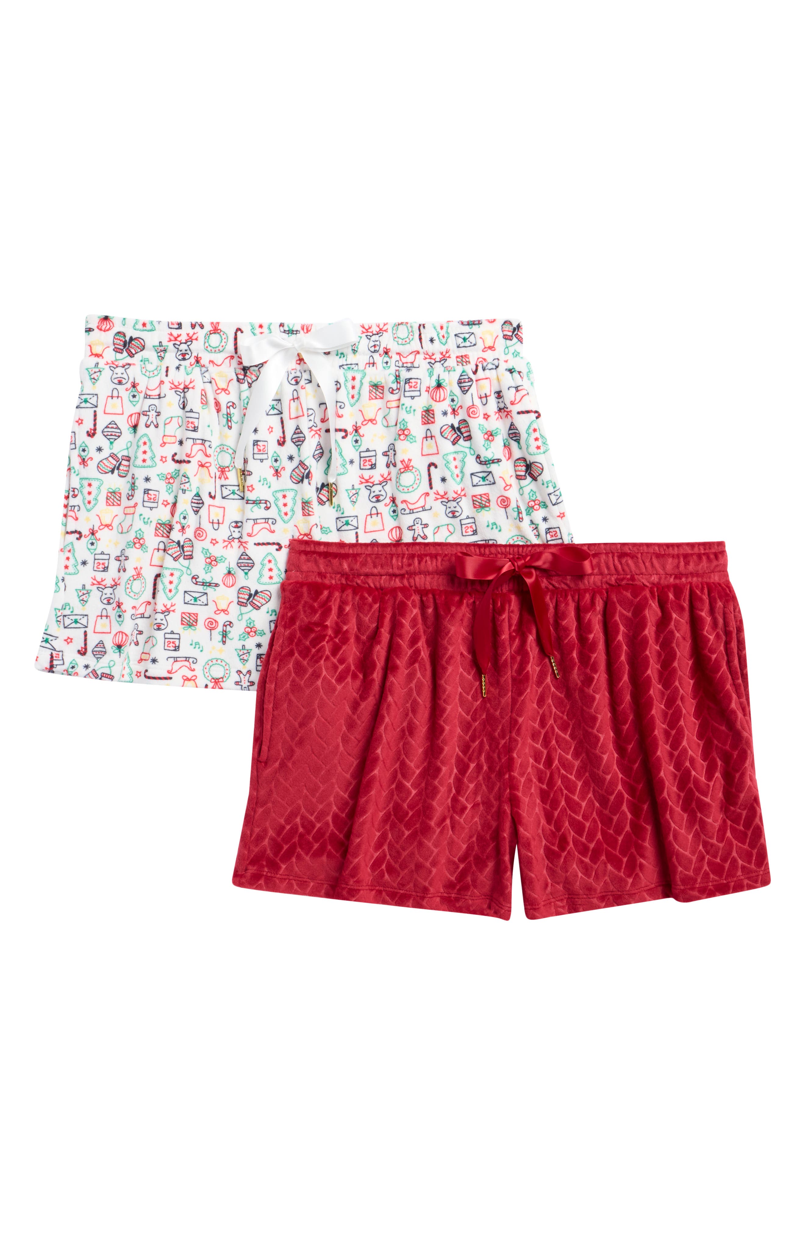 JACLYN 2-Pack Holiday Print Pajama Shorts