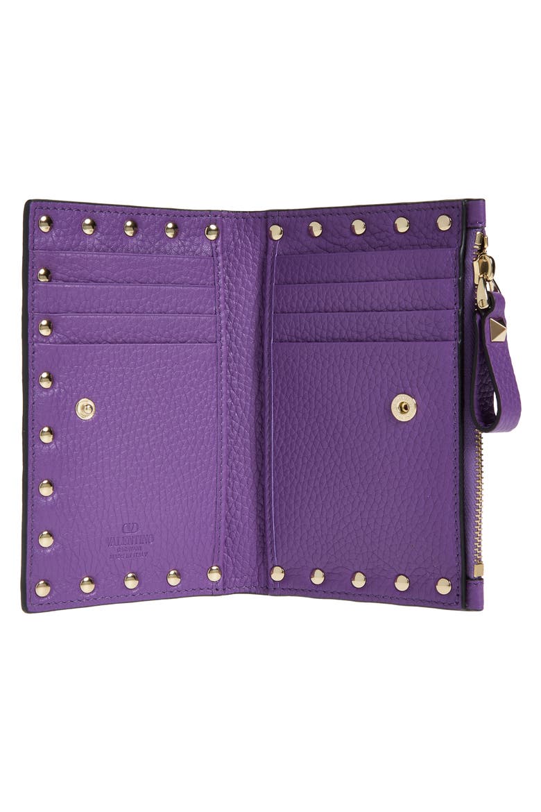 Rockstud Zip Coin & Card Pouch, Alternate, color, VIOLET