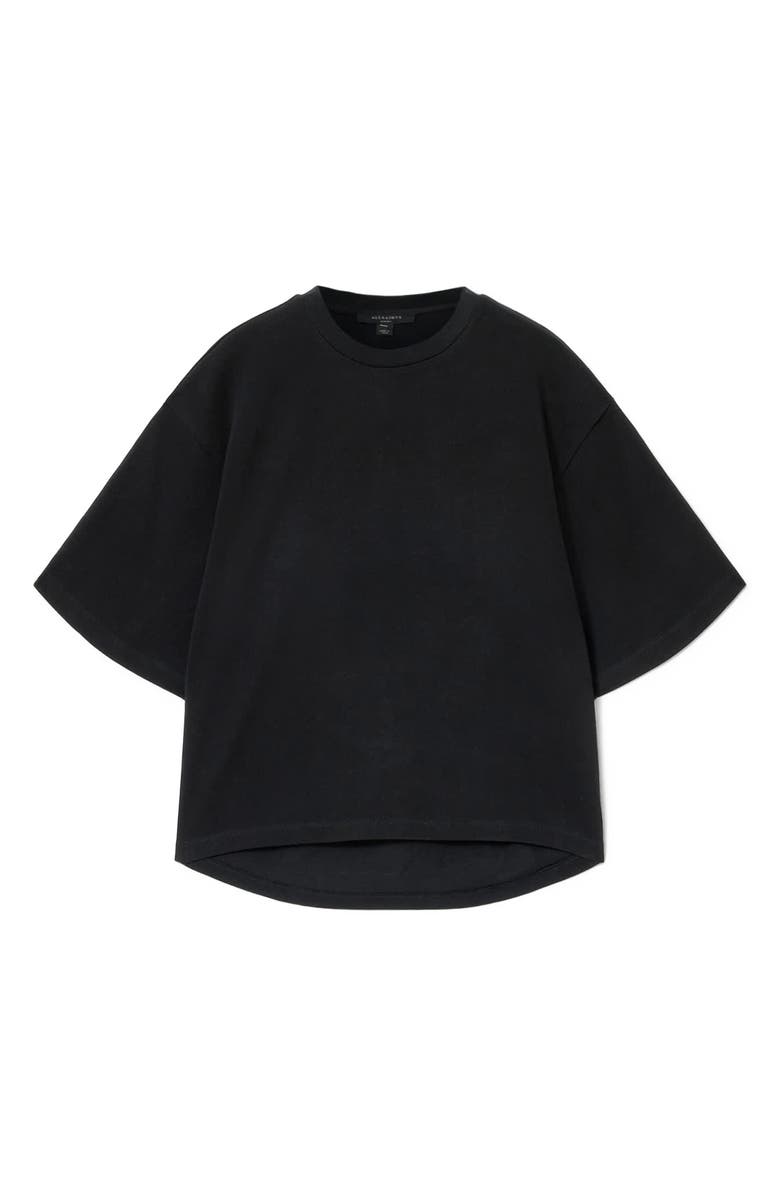 AllSaints Esme Amelie Crochet Heart Back T-Shirt, Alternate, color, Black