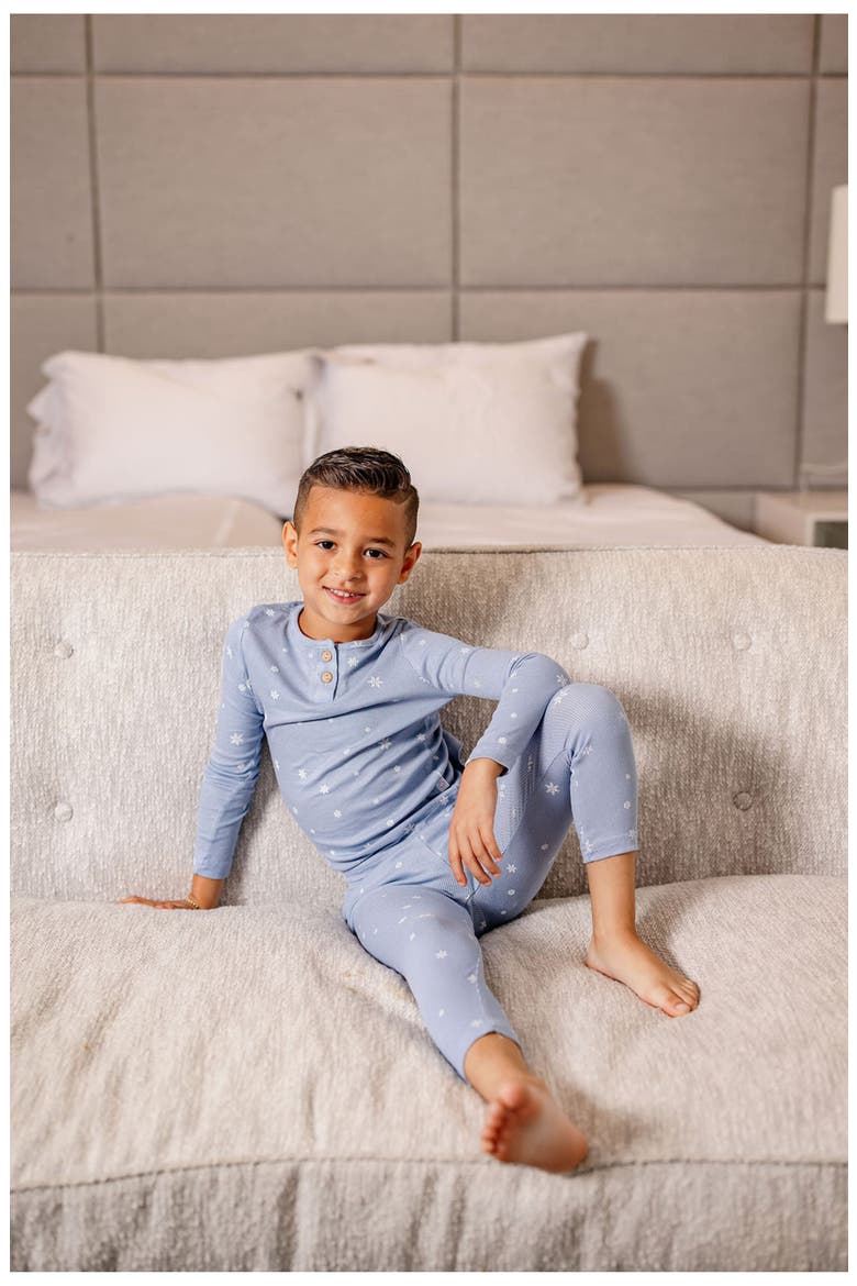 Boys Snowflake PJ, Alternate, color, Blue