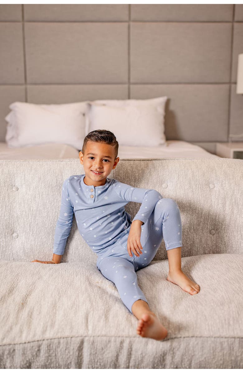Pouf Boys Snowflake PJ, Alternate, color, Blue