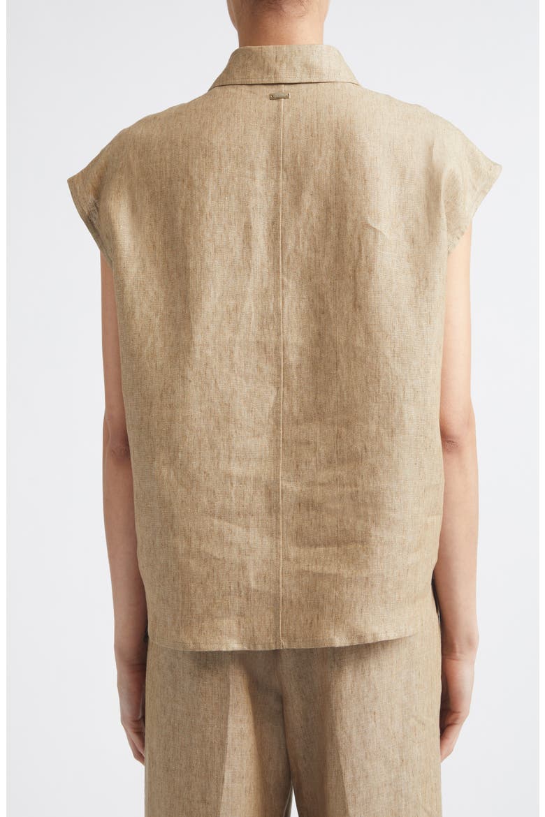 New Linen Water Repellent Boxy Vest, Alternate, color, 2000 SAND