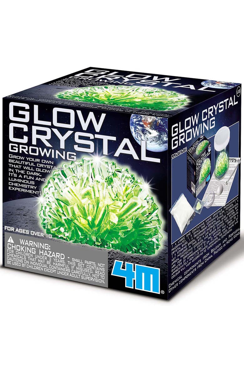 Glow Crystal Growing Kit, DIY Science, Geology Experiment, 10+, Main, color, Multicolored
