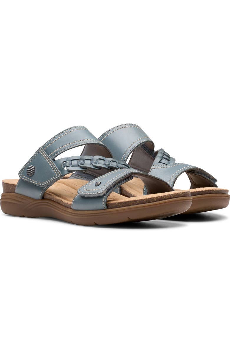 Clarks<sup>®</sup> April Raelyn Slide Sandal, Alternate, color, Blue Grey Lea