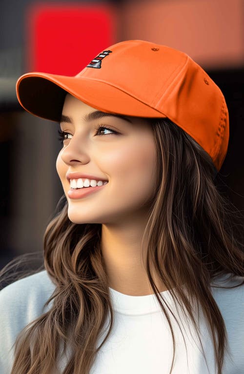 Dalix Lighthouse Embroidered Dad Hat In Orange
