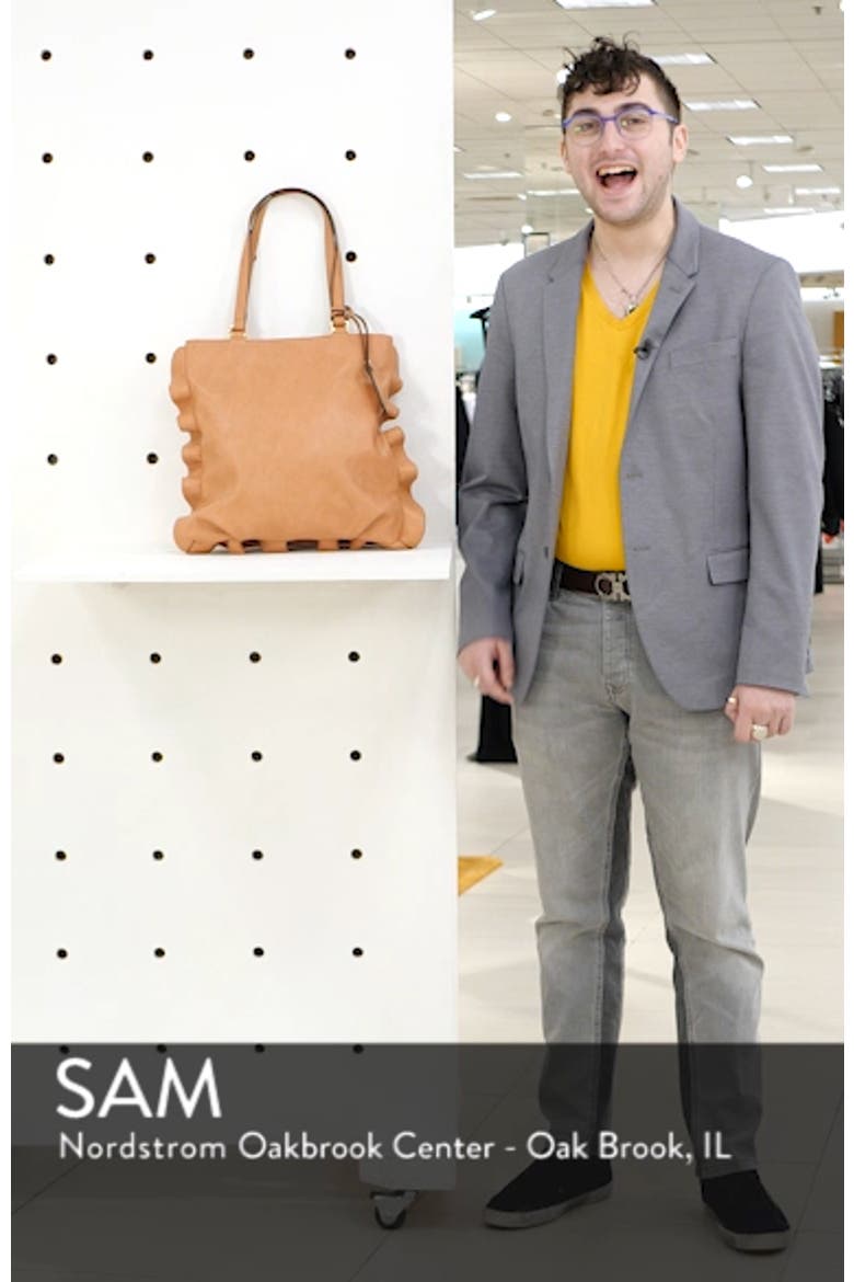 Arwen Ruffle Trim Faux Leather Tote video