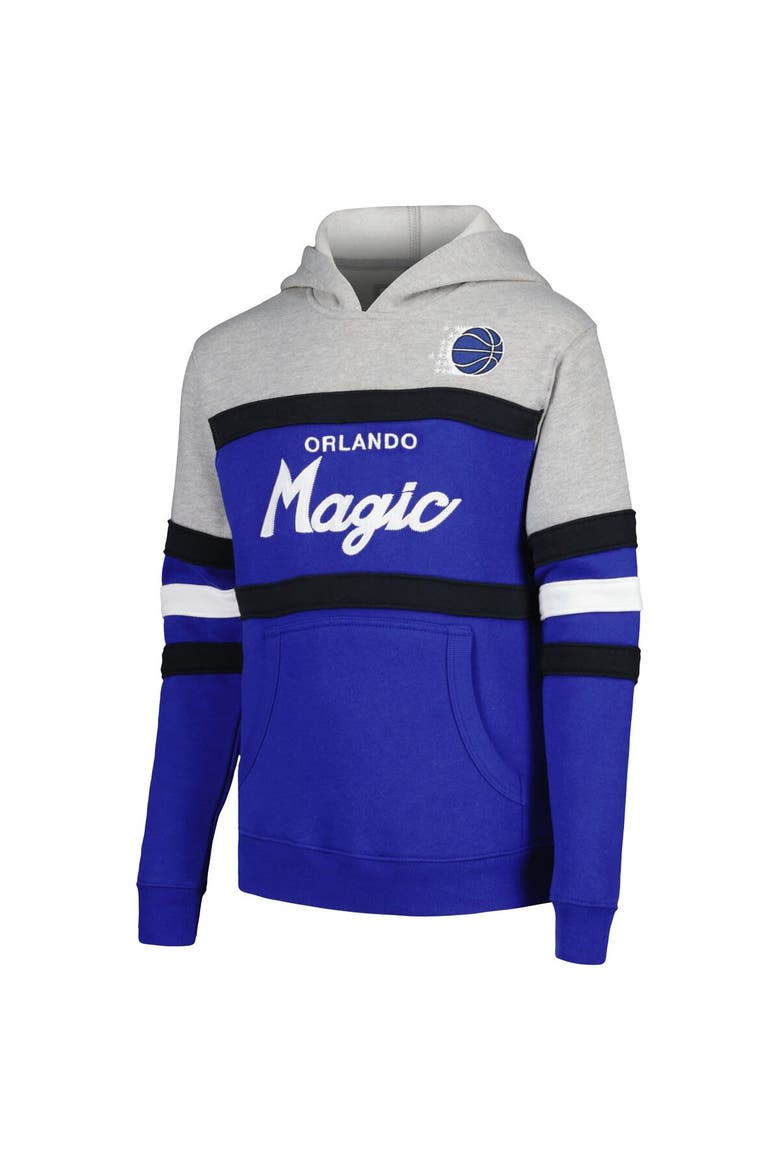 Youth Mitchell & Ness Gray/Blue Orlando Magic Hardwood Classics Head Coach Pullover Hoodie, Alternate, color, Gray