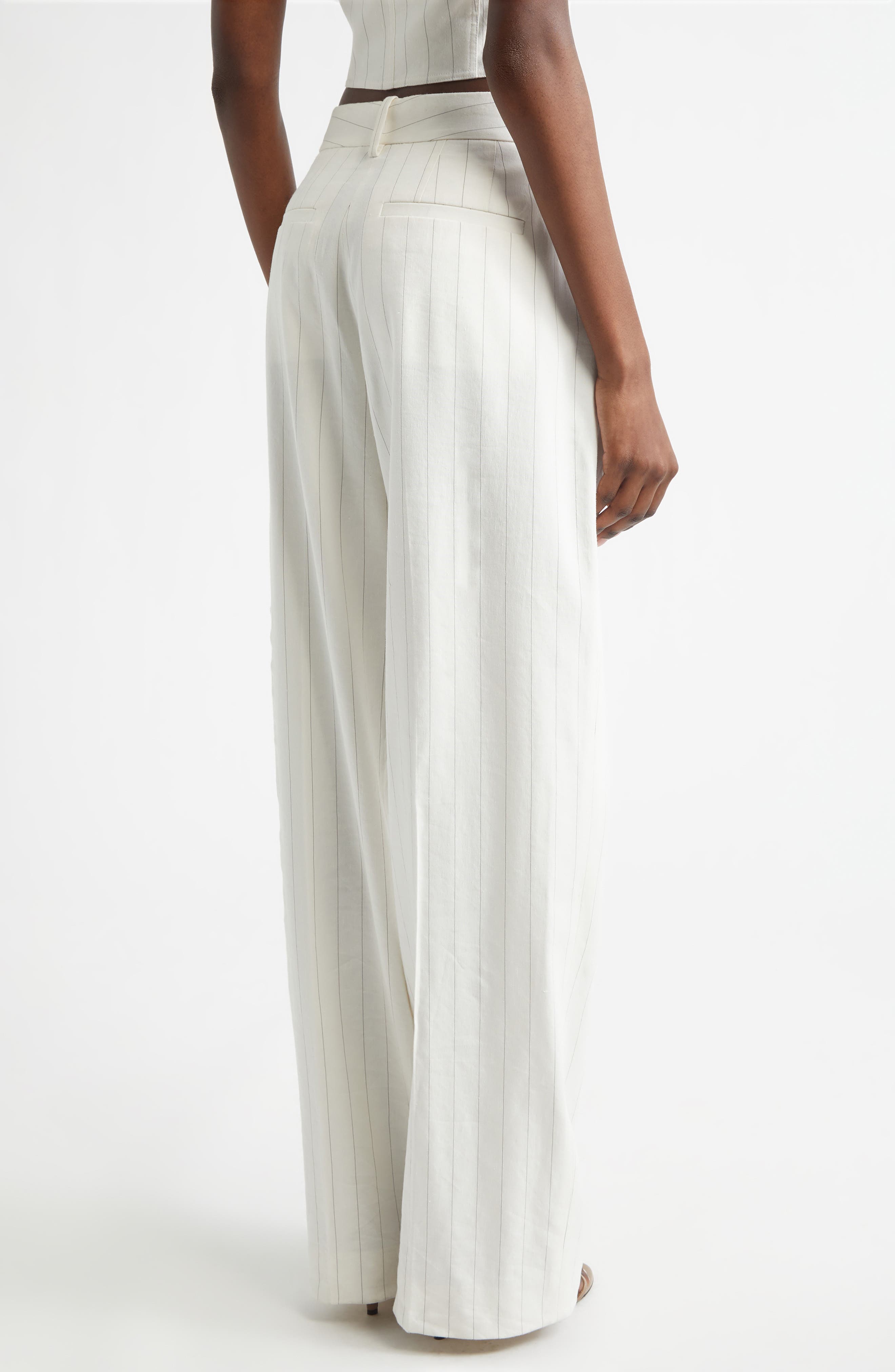 Winston Linen Blend Pinstripe Pants - image 2