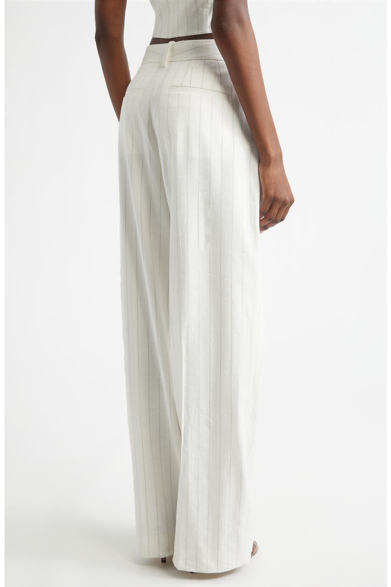 Winston Linen Blend Pinstripe Pants, Alternate, color, PEARL/ BROWN