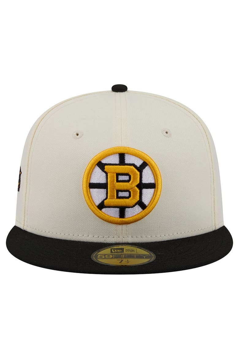 Men's New Era  Cream Boston Bruins 250th Anniversary of the United States Two-Tone 59FIFTY Fitted Hat, Alternate, color, Cream