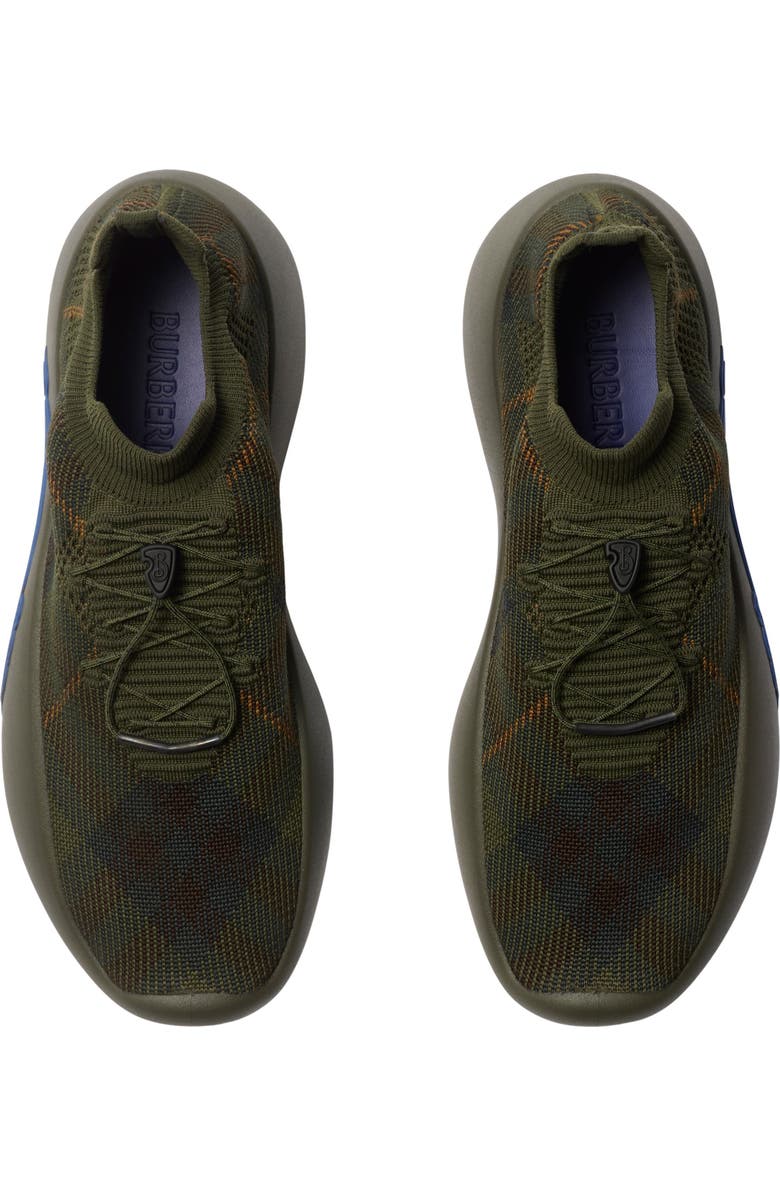 Burberry Check Knit Neptune Sneakers, Alternate, color,