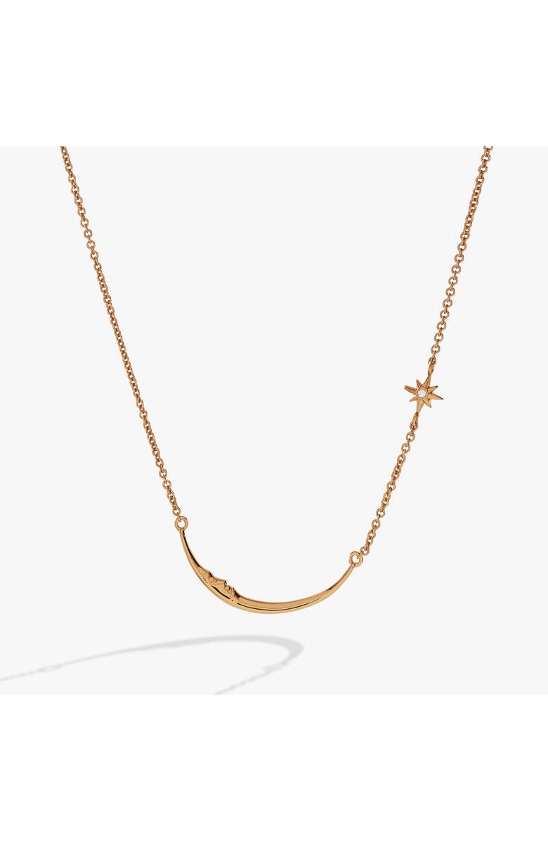 Alex and Ani Crescent Moon Necklace, Main, color, Gold