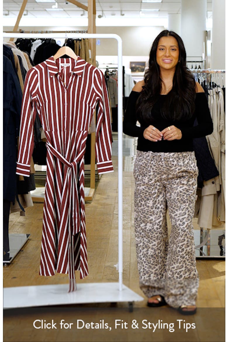 Marcia Stripe Long Sleeve Cotton Blend Jersey Shirtdress video