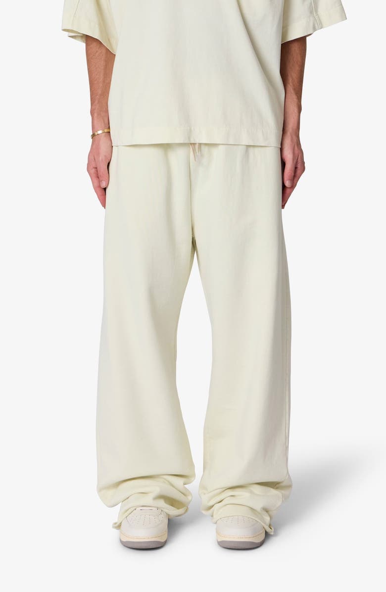 mnml Ultra Baggy Cotton Fleece Sweatpants, Main, color, Off White