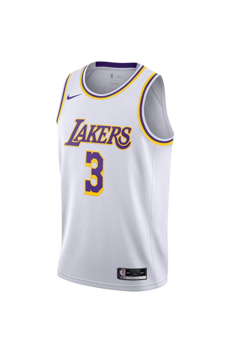 Nike Men's Nike Anthony Davis White Los Angeles Lakers 2020/21 Swingman Jersey - Association Edition, Alternate, color,